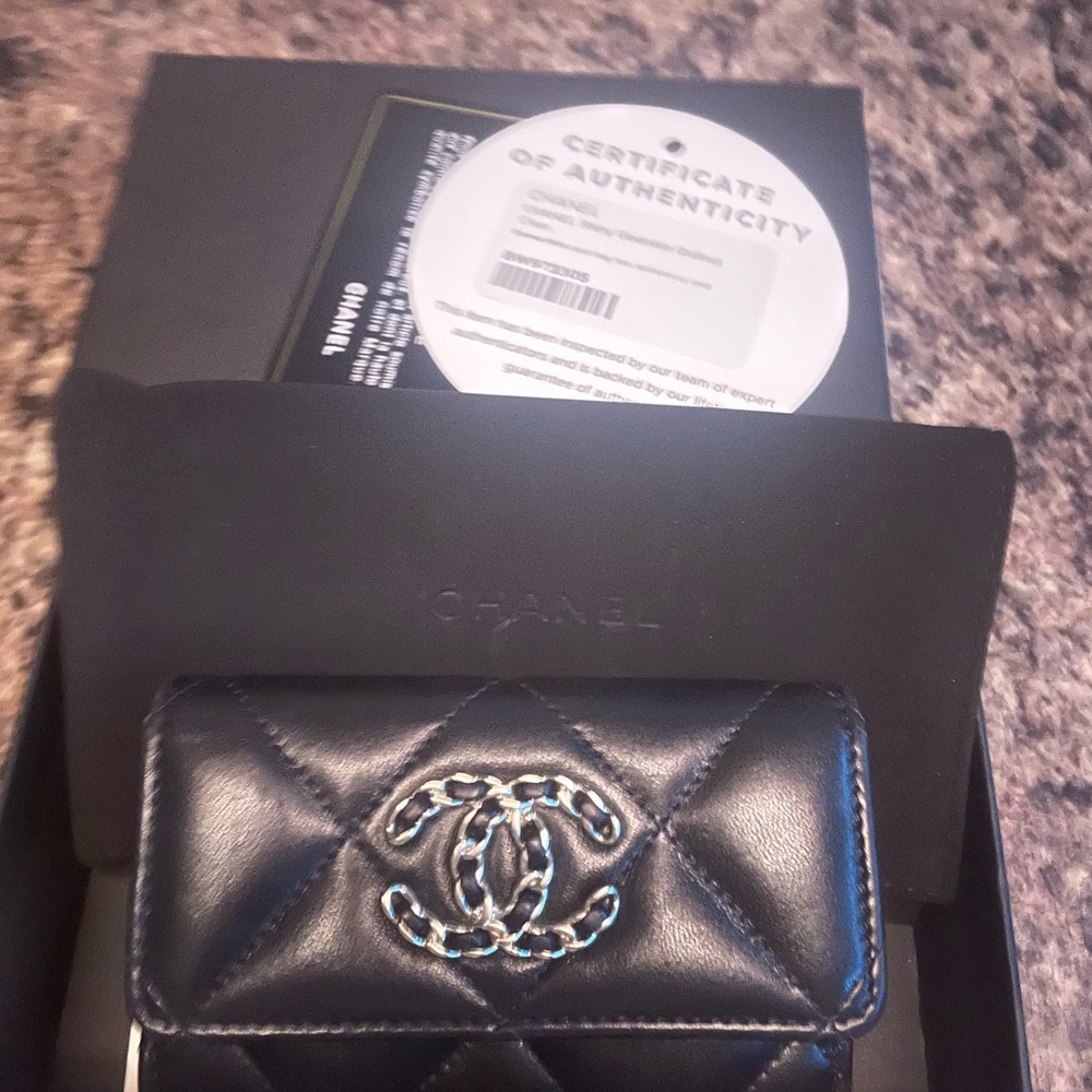 Chanel Quilted Black Leather Phone Case